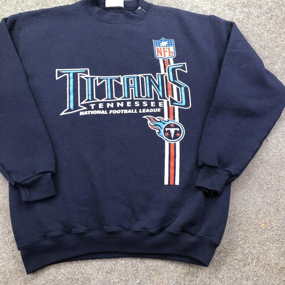 Vintage Tennessee Titans Sweatshirt Mens XL Blue NFL Football Logo Athletic 90s